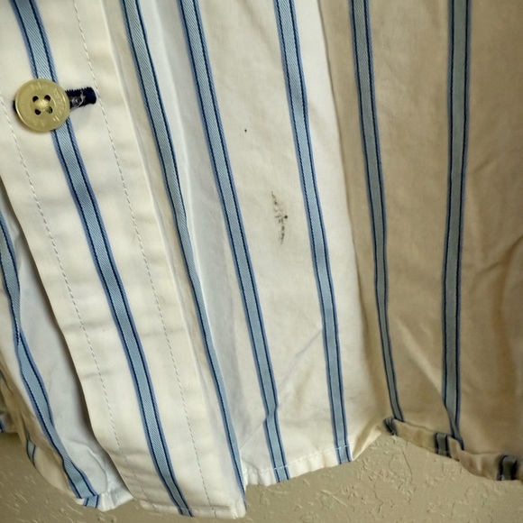 Men’s L White Striped Abercrombie & Fitch Long Sleeve Casual Preppy Dress Shirt - Picture 4 of 7